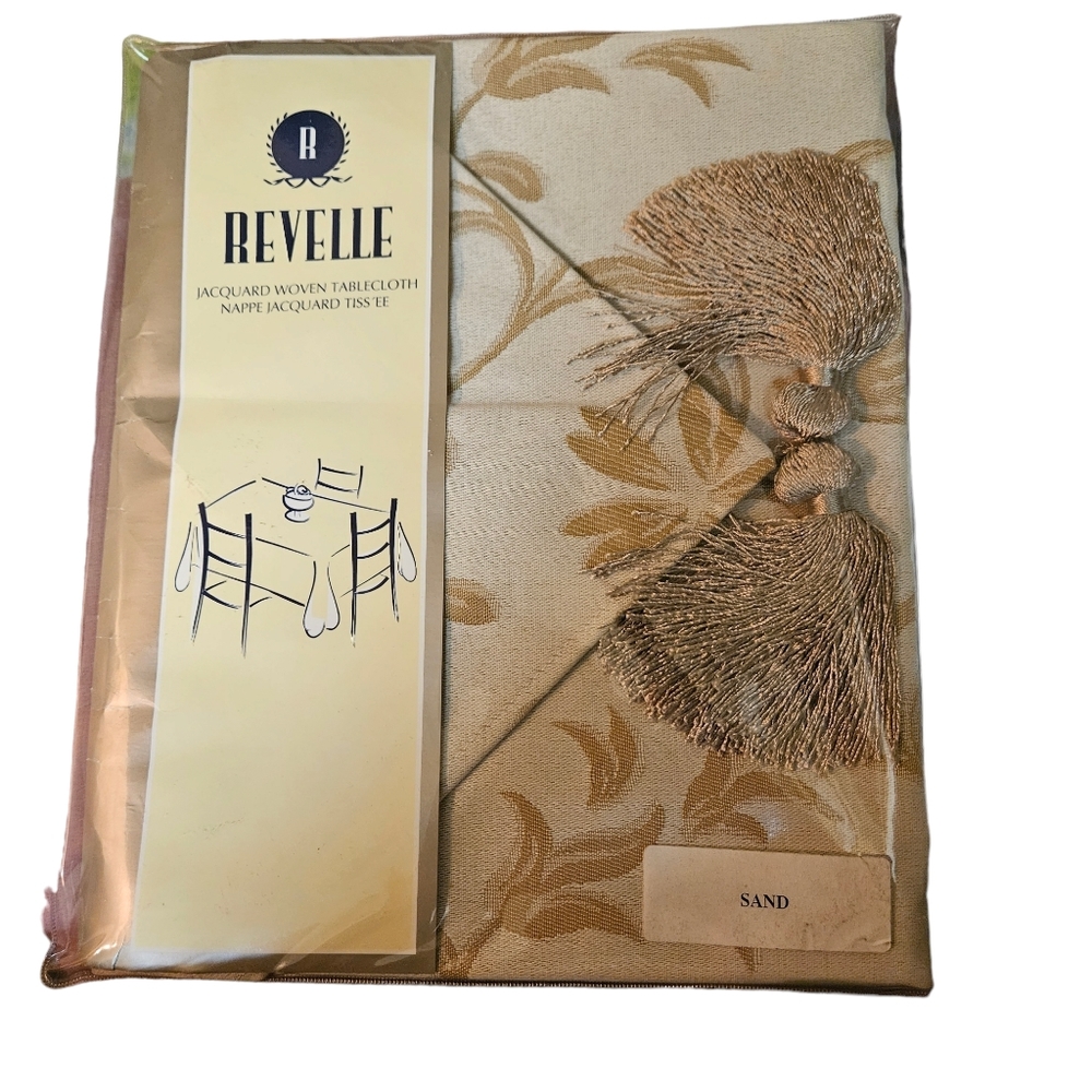 Revelle Stain Resistant Table Runner - Jacquard Woven - Sand - 13.5" X 72"